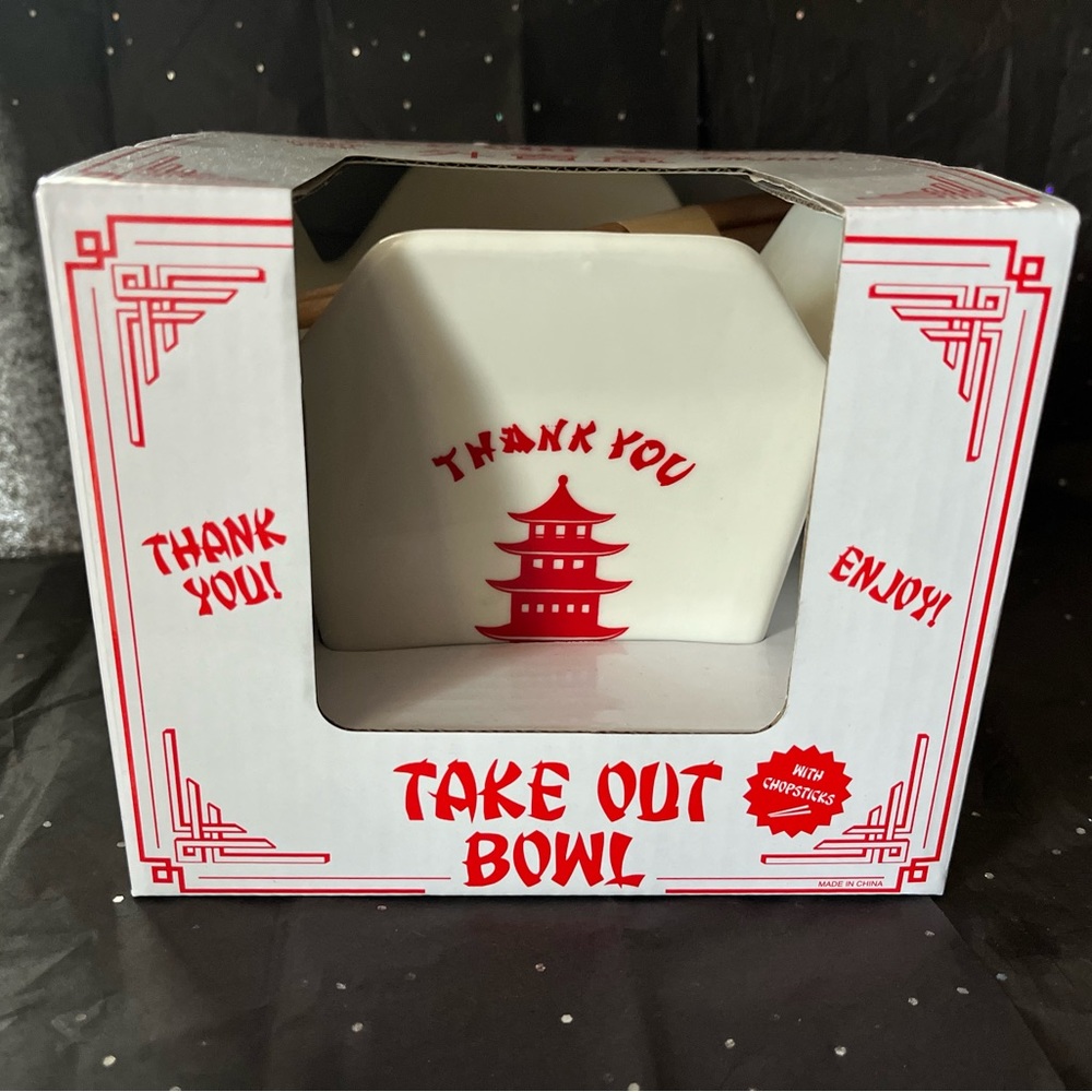 MAD Engine Chinese Take Out Replica Ceramic Bowl  W/Chopsticks New in Box